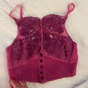 Purple crochet top free people